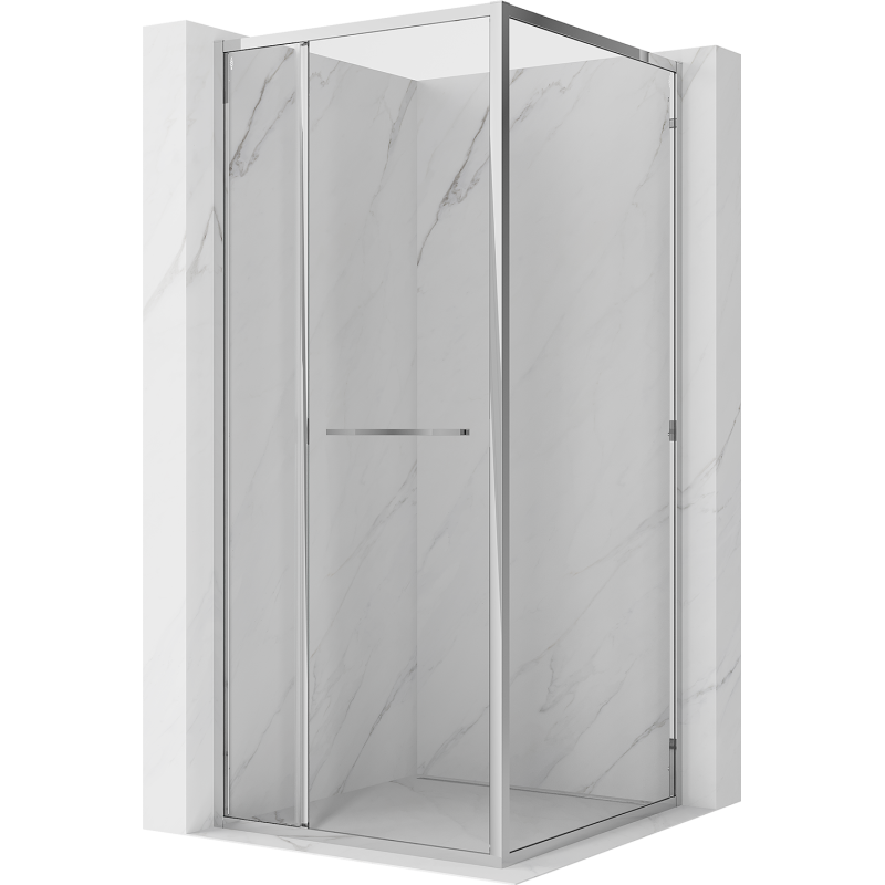 Mexen Linea 90 x 90 cm-es tolóajtós zuhanykabin, átlátszó, króm - 8E1-090-090-01-01