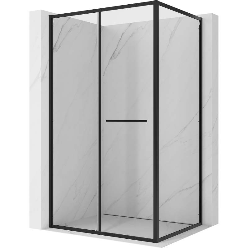 Mexen Linea 90 x 85 cm-es, elhúzható zuhanykabin, átlátszó, fekete - 8E1-090-085-70-70