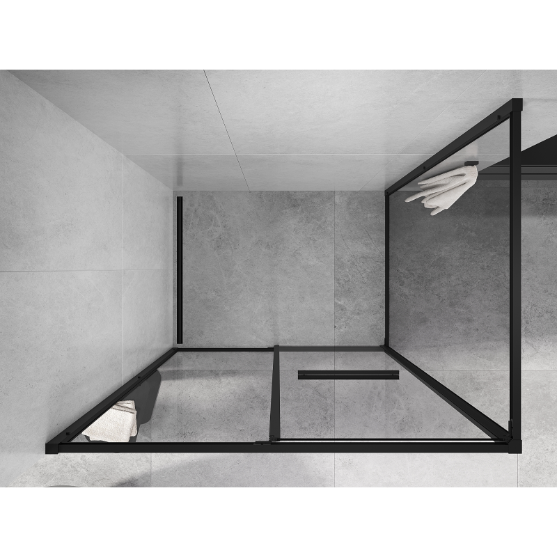 Mexen Linea cabina de duș glisantă 100 x 90 cm, transparentă, neagră - 8E1-100-090-70-70