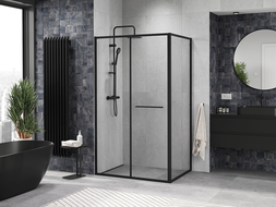 Mexen Linea cabina de duș culisantă 80 x 95 cm, transparentă, neagră - 8E1-080-095-70-70
