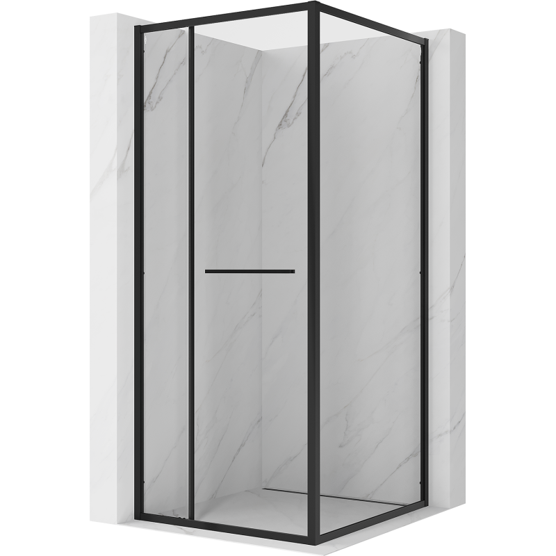 Mexen Linea cabina de duș glisantă 80 x 80 cm, transparentă, neagră - 8E1-080-080-70-70