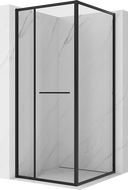 Mexen Linea 80 x 80 cm-es tolóajtós zuhanykabin, átlátszó, fekete - 8E1-080-080-70-70