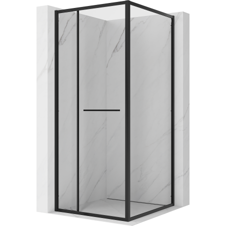 Mexen Linea tolóajtós zuhanykabin 100 x 100 cm, átlátszó, fekete - 8E1-100-100-70-70