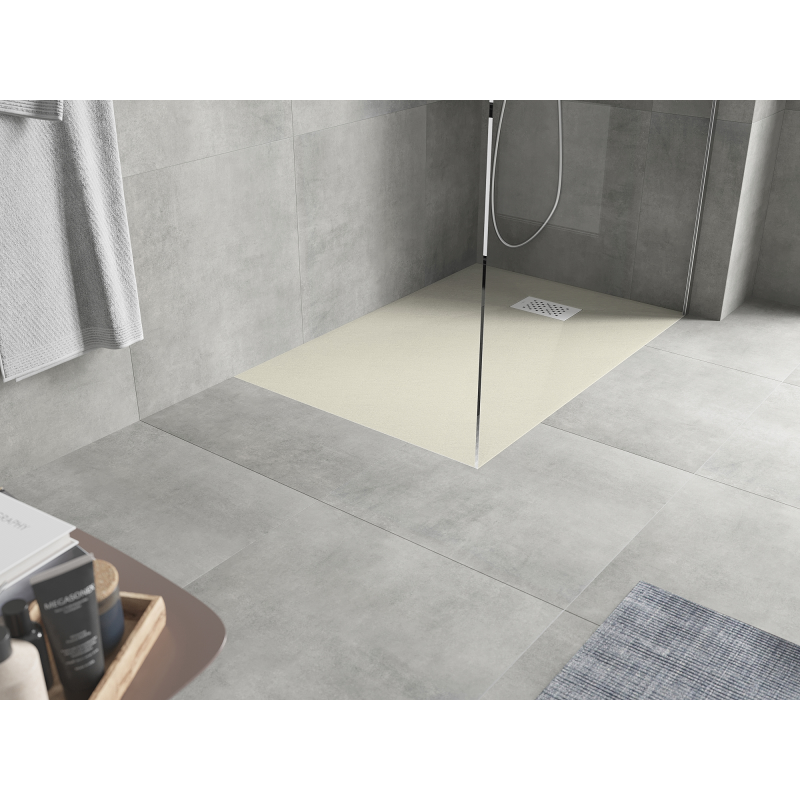 Mexen Hugo brodzik dreptunghiular SMC 120 x 70 cm, bej, mascare albă - 42697012-W