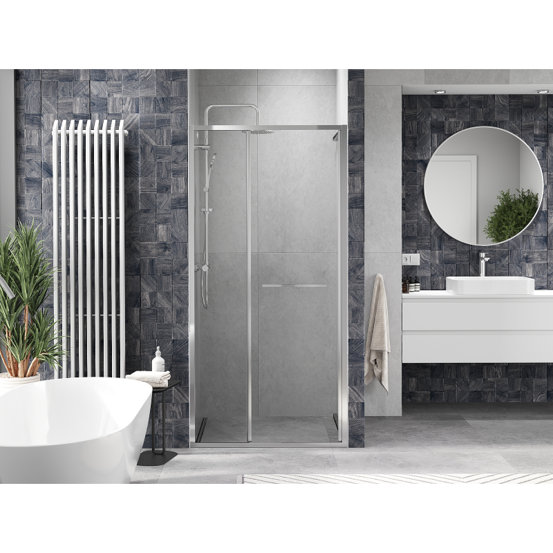 Mexen Linea 100 cm-es tolóajtós zuhanyajtó, átlátszó, króm - 8E1-100-000-01-01