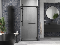 Mexen Linea 80 cm-es toló zuhanyajtó, átlátszó, fekete - 8E1-080-000-70-70