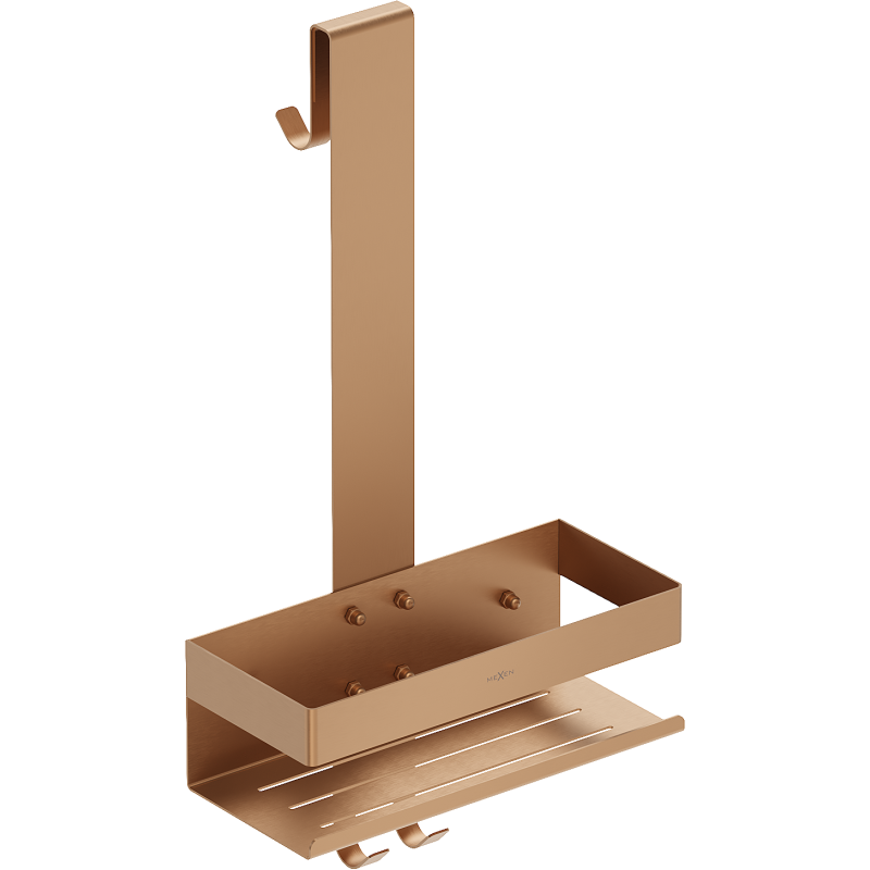 Mexen Brin-1 fürdőszobai kosár kampóval, matt réz - 70A8841-65