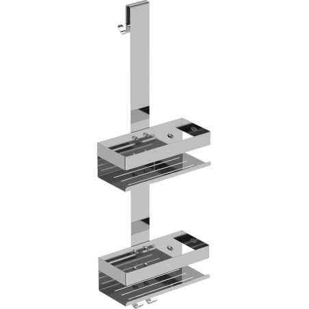 Mexen Brin-2 fürdőszobai kosár akasztóval, króm - 70A8842-00