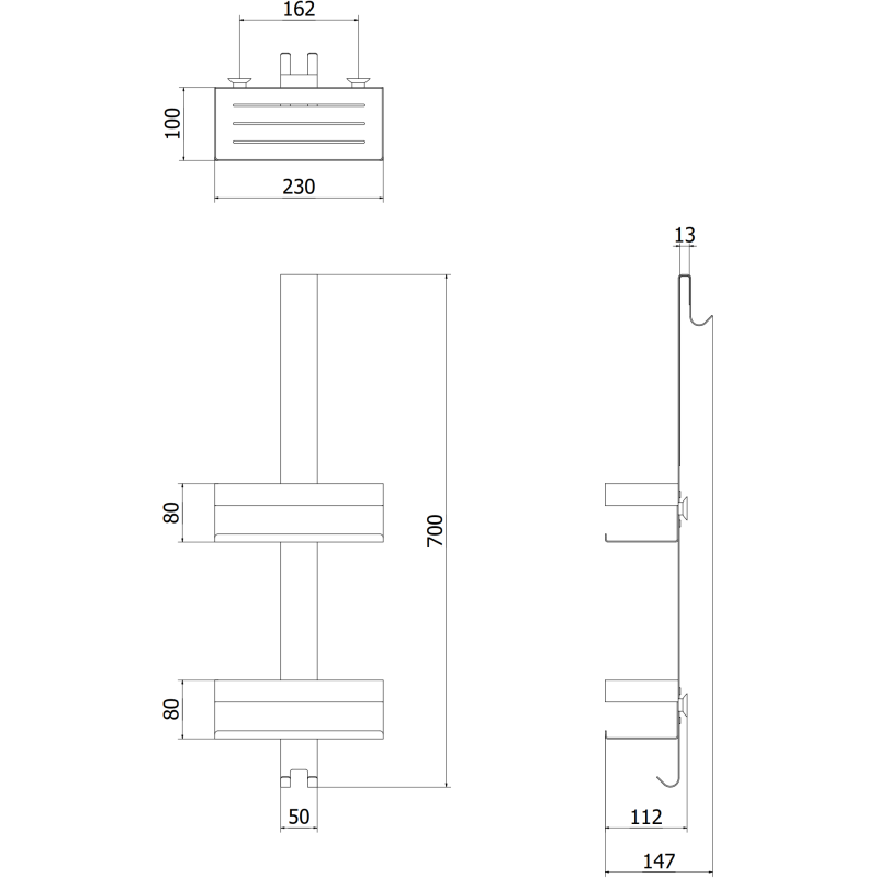 Mexen Brin-2 coș de baie cu suport, cupru periat - 70A8842-65