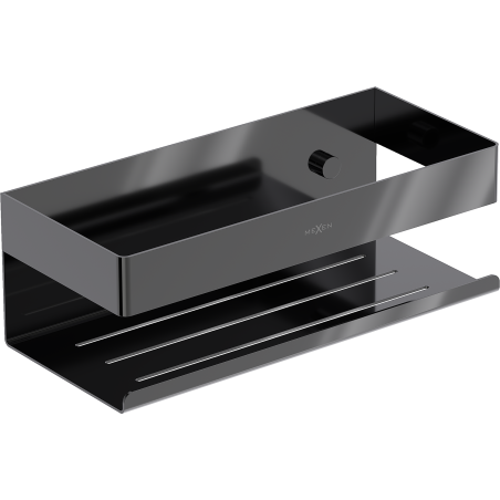 Mexen Brin-L coș de baie, chrome negru - 70A8730-73