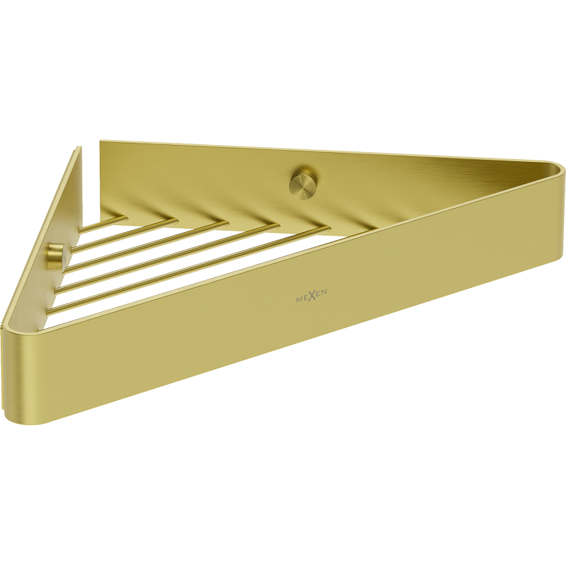 Mexen Evos-C sarok fürdőszobai kosár, kefézett arany - 70A8514-55