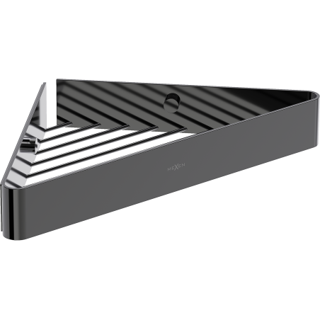 Mexen Evos-C sarok fürdőszobai kosár, fekete króm - 70A8514-73