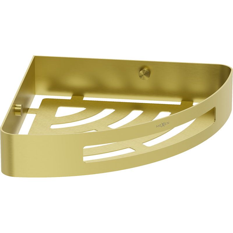 Mexen Laxo-C sarok fürdőszobai kosár, arany kefélt - 70A8513-55