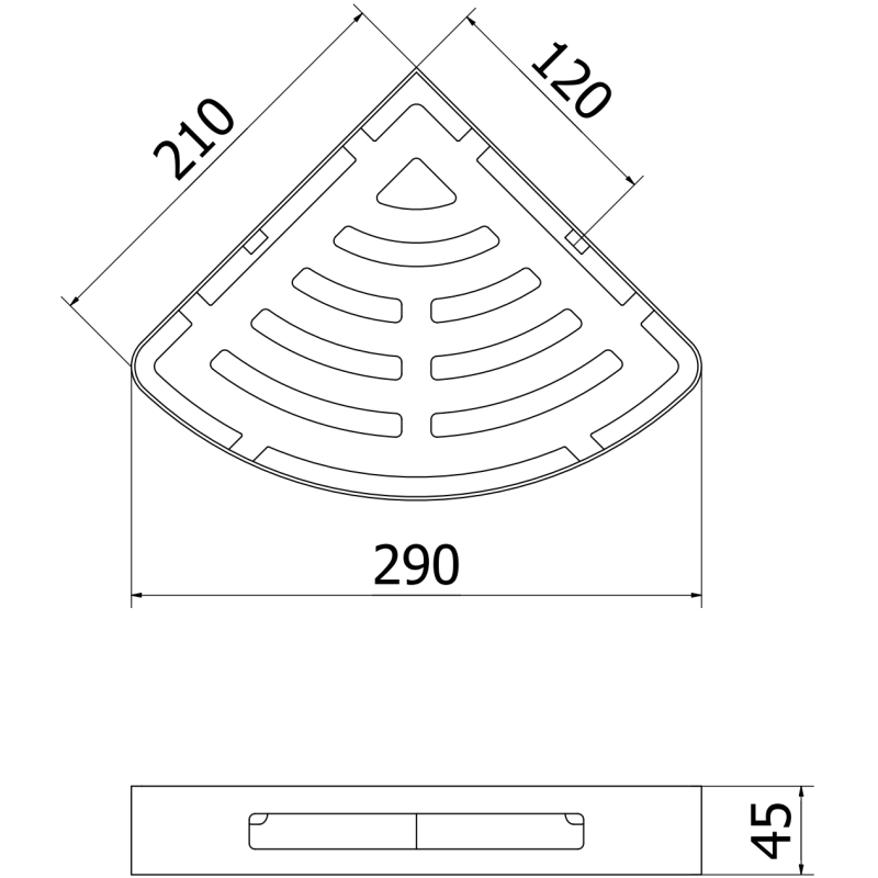Mexen Laxo-C coș de baie de colț, gri gun șlefuit - 70A8513-66