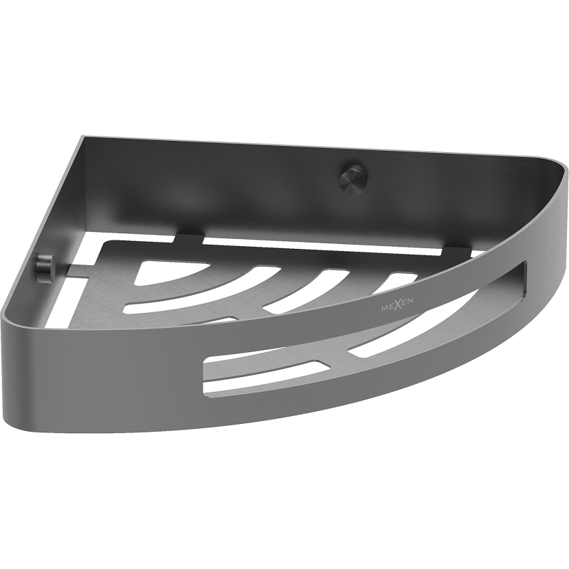 Mexen Laxo-C sarokba helyezhető fürdőszobai kosár, gun gray kefe - 70A8513-66