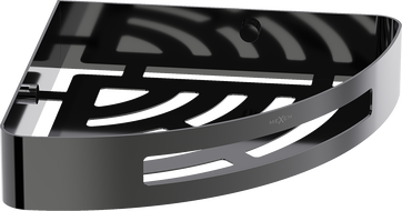 Mexen Laxo-C sarok fürdőszobai kosár, fekete króm - 70A8513-73