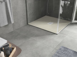 Mexen Hugo SMC 100 x 100 cm-es négyzet alakú zuhanytálca, bézs, fehér takarólap - 42691010-W