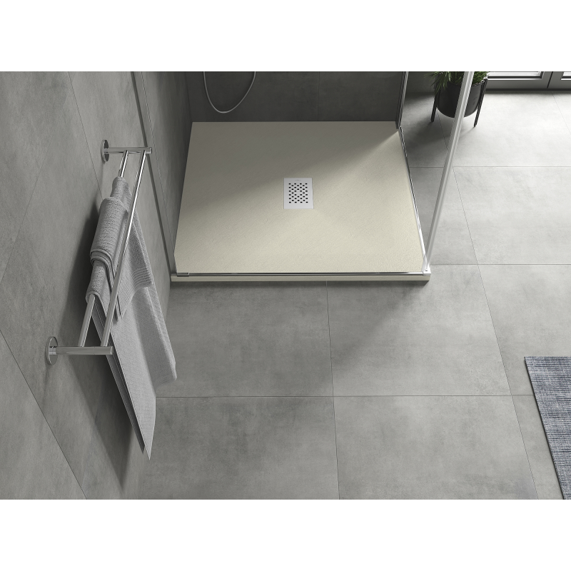 Mexen Hugo SMC 90 x 90 cm-es négyzet alakú zuhanytálca, bézs, fehér burkolat - 42699090-W