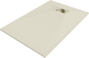 Mexen Hugo brodzik dreptunghiular SMC 100 x 80 cm, bej, capac aurit - 42698010-G