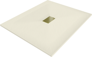 Mexen Hugo cadă de duș dreptunghiulară SMC 120 x 100 cm, bej, mascare aurie - 42691012-G