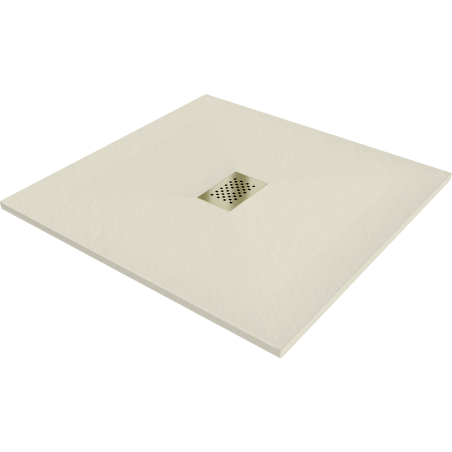 Mexen Hugo SMC 100 x 100 cm-es négyzet alakú zuhanytálca, bézs színű, arany borítóval - 42691010-G