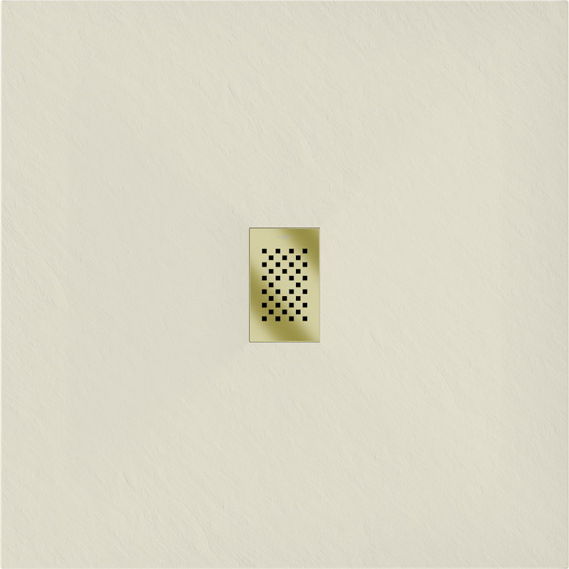 Mexen Hugo SMC négyzet alakú zuhanytálca, 90 x 90 cm, bézs, arany burkolat - 42699090-G