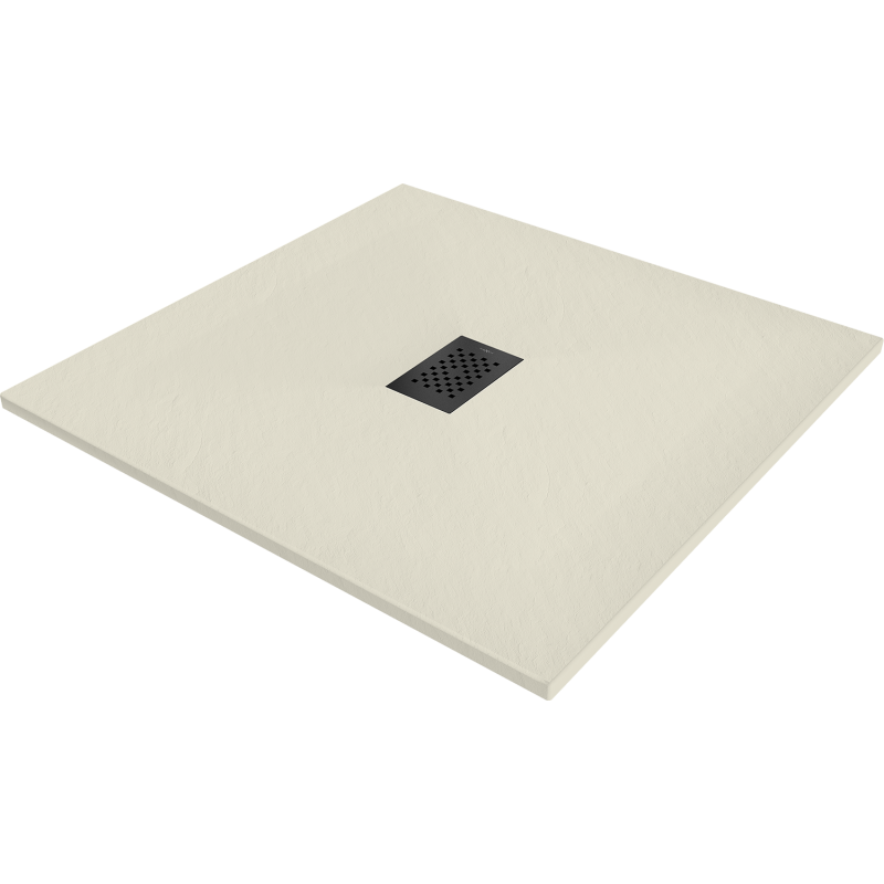 Mexen Hugo SMC négyzet alakú zuhanytálca 80 x 80 cm, bézs, fekete burkolat - 42698080-B