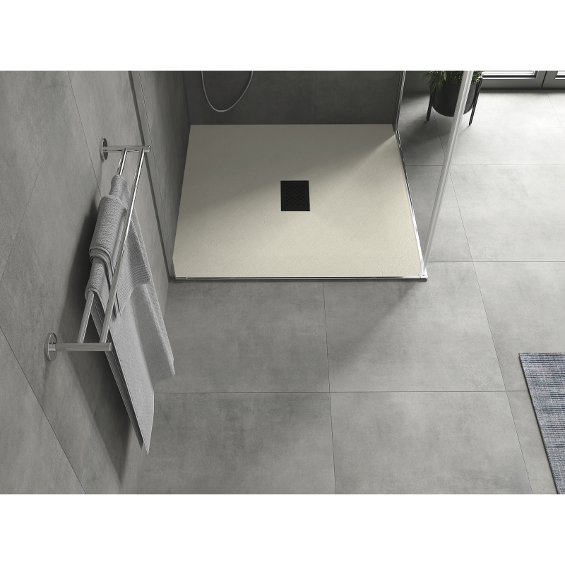 Mexen Hugo rece de duș pătrat SMC 80 x 80 cm, bej, mască neagră - 42698080-B