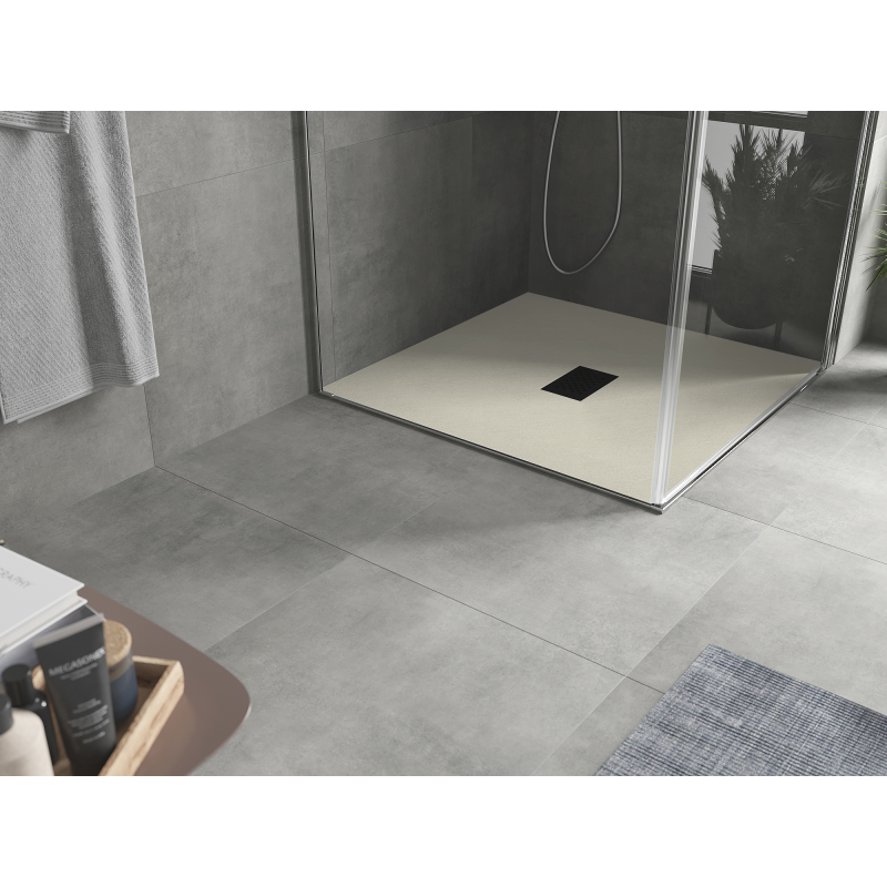 Mexen Hugo rece de duș pătrat SMC 80 x 80 cm, bej, mască neagră - 42698080-B