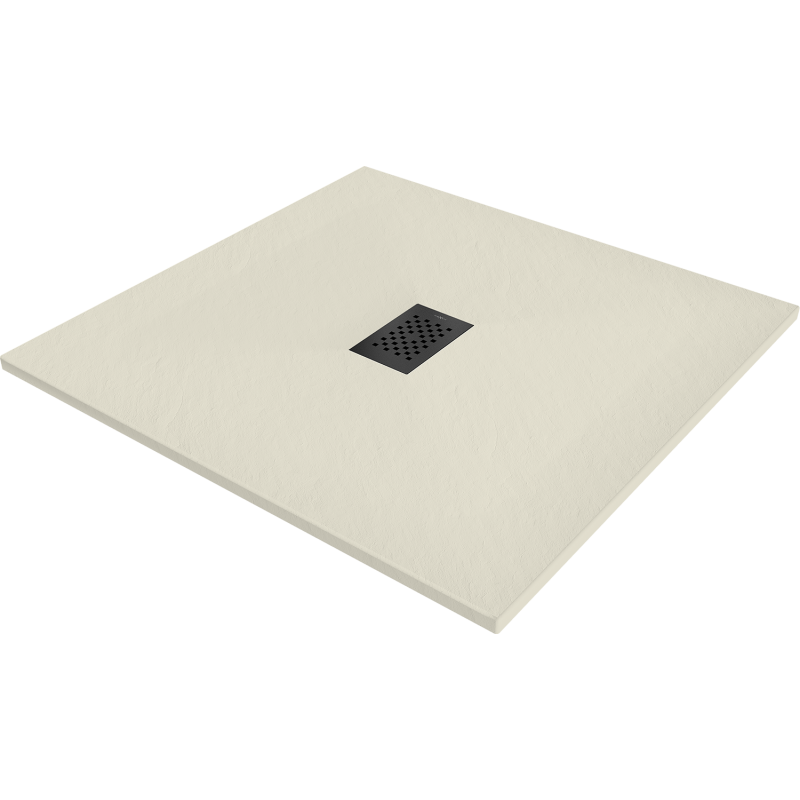 Mexen Hugo SMC négyzet alakú zuhanytálca, 90 x 90 cm, bézs, fekete fedél - 42699090-B