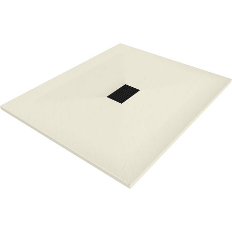 Mexen Hugo SMC 120 x 100 cm-es téglalap alakú zuhanytálca, bézs, fekete burkolat - 42691012-B