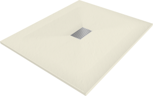 Mexen Hugo SMC 120 x 100 cm téglalap alakú zuhanytálca, bézs, inox burkolat - 42691012-X