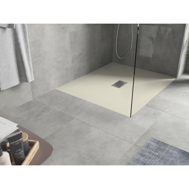 Mexen Hugo broască dreptunghiulară SMC 120 x 100 cm, bej, mască inox - 42691012-X