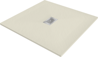 Mexen Hugo tăviță de duș pătrată SMC 80 x 80 cm, bej, mască inox - 42698080-X
