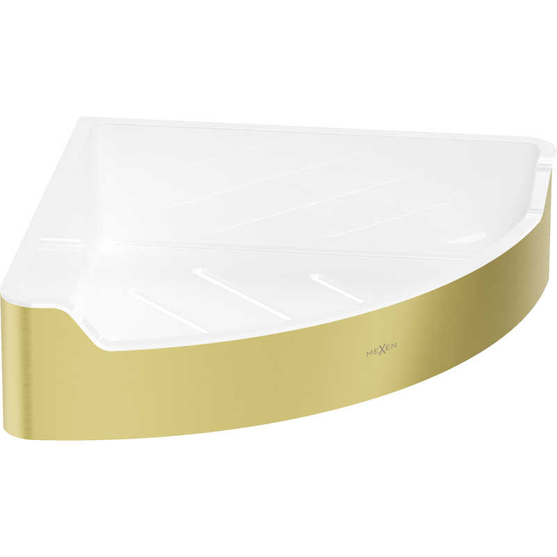 Mexen Rivon-C sarok fürdőszobai kosár, arany szálcsiszolt - 70A8525-55