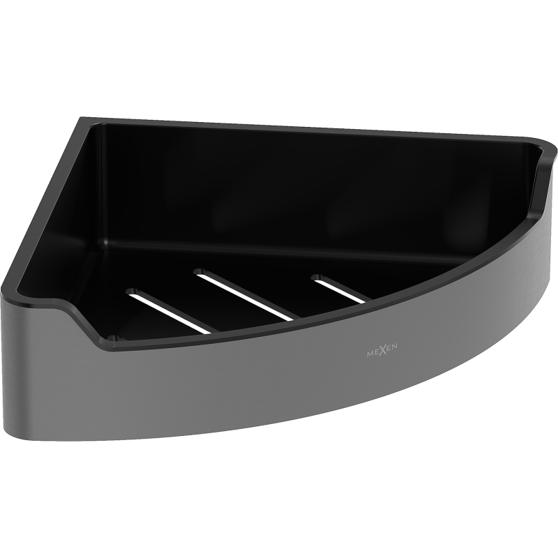 Mexen Rivon-C sarok fürdőszobai kosár, gun gray selyemfényű - 70A8525-66
