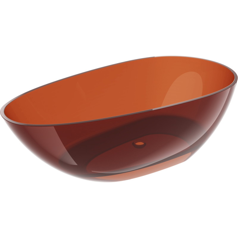 Mexen Glass szabadon álló átlátszó kád 170 x 85 cm, föld, krómozott lefolyó - 58061708505