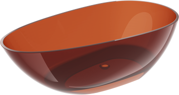 Mexen Glass Earth szabadon álló átlátszó kád 170 x 85 cm, krómozott lefolyó - 58061708505