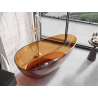 Mexen Glass szabadon álló átlátszó kád 170 x 85 cm, föld, krómozott lefolyó - 58061708505