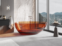 Mexen Glass cadă freestanding transparentă 170 x 85 cm, earth, dop crom - 58061708505