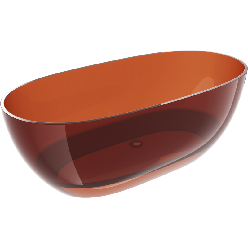 Mexen Pure earth cadă freestanding transparentă 170 x 80 cm, dop crom - 58071708005