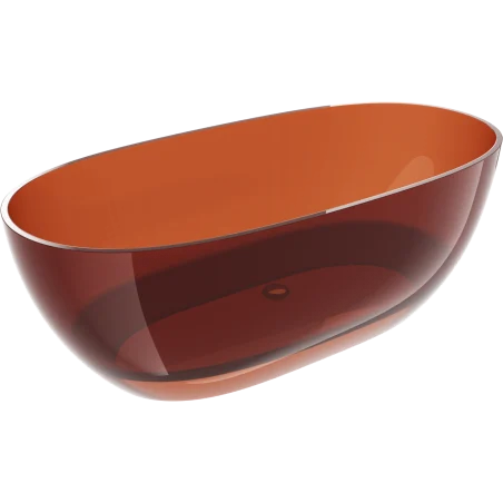 Mexen Pure earth szabadon álló áttetsző kád 170 x 80 cm, krómozott leeresztő - 58071708005