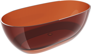 Mexen Pure earth szabadon álló áttetsző kád 170 x 80 cm, krómozott leeresztő - 58071708005