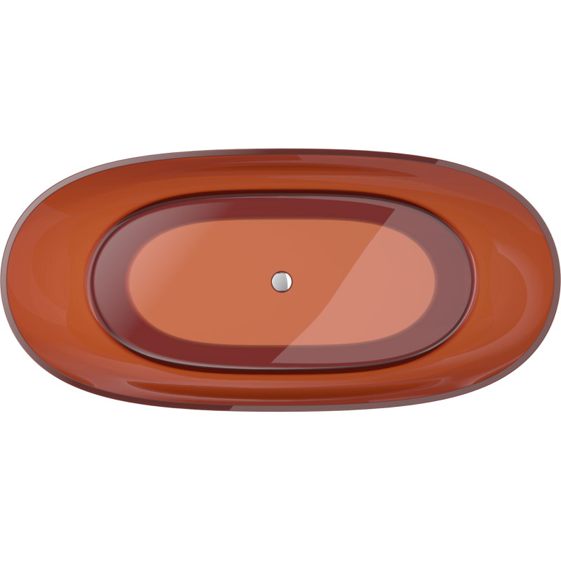 Mexen Pure earth szabadon álló áttetsző kád 170 x 80 cm, krómozott leeresztő - 58071708005