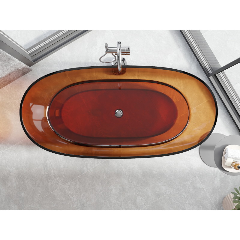 Mexen Pure cadă independentă transparentă 170 x 80 cm, earth, dop cromat - 58071708005