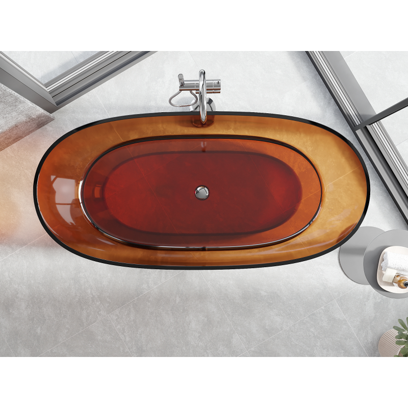 Mexen Pure earth cadă freestanding transparentă 170 x 80 cm, dop crom - 58071708005