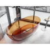 Mexen Pure earth szabadon álló áttetsző kád 170 x 80 cm, krómozott leeresztő - 58071708005