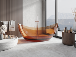 Mexen Vea cada freestanding transparentă 180 x 80 cm, earth, dop crom - 58091808005