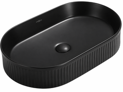 Mexen Grovo lavoar de blat canelat 49 x 31 cm, negru mat - 22304985