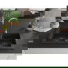 Mexen Mario chiuvetă de granit 2-compartimentată cu baterie de bucătărie Telma, negru/auriu - 6504-75-670200-50-B
